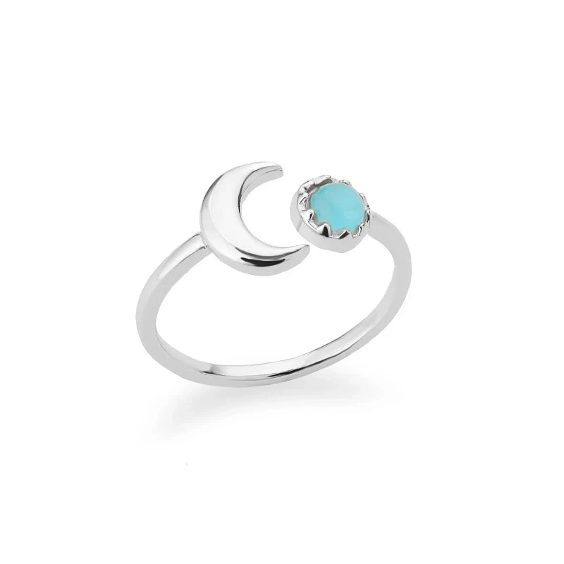 Stainless Steel Lotus Flower Ring for Women Gold Color Vintage Stone Opal Oval