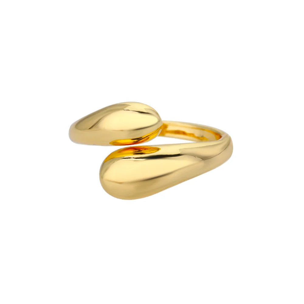 Stainless Steel Rings for Women Gold Color Multilayer Geometric Open Ring Vintage