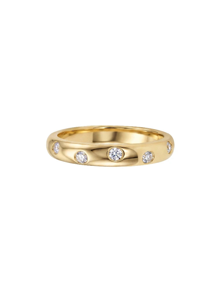 0.03CT Round Moissanite Diamond  Rings 925 Sterling Silver