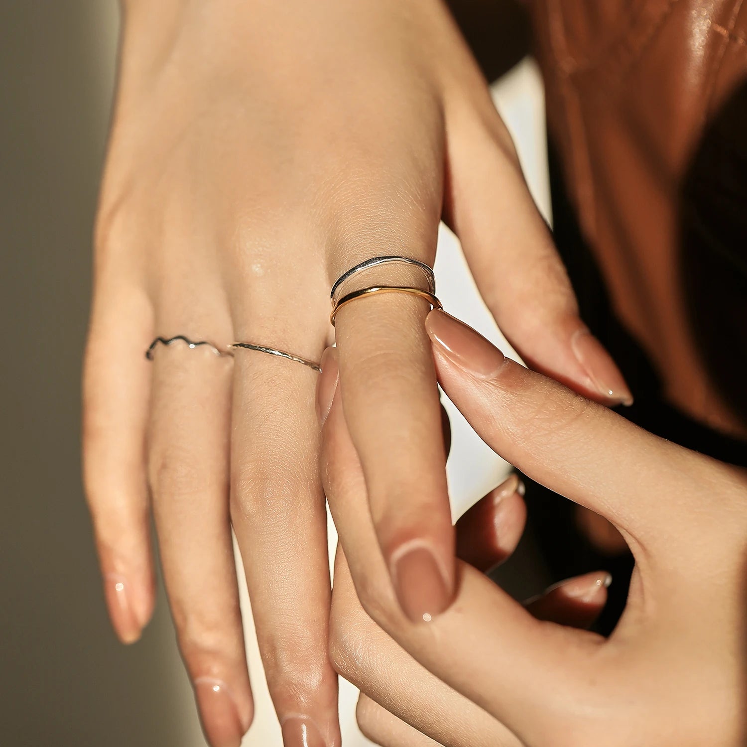 Sterling Silver Stackable Ring Classic Wave Geometric