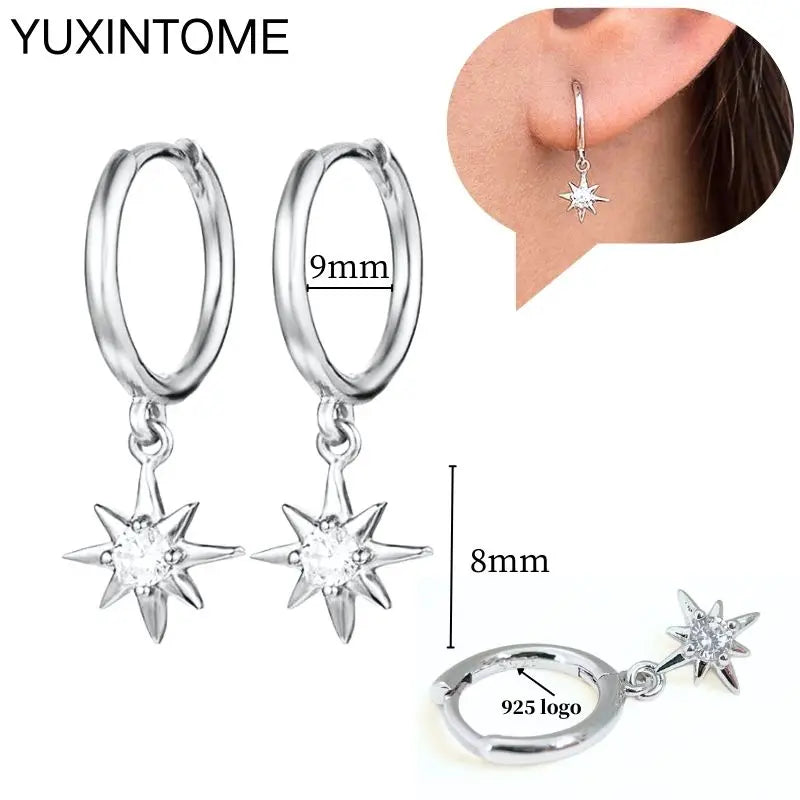 Sterling Silver White Crystal Earrings