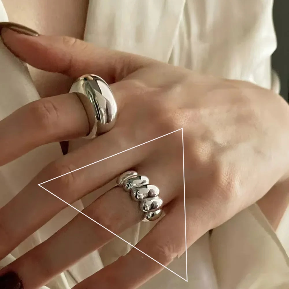 925 Sterling Silver Irregular Ring for Women Geometry Versatile Minimalism