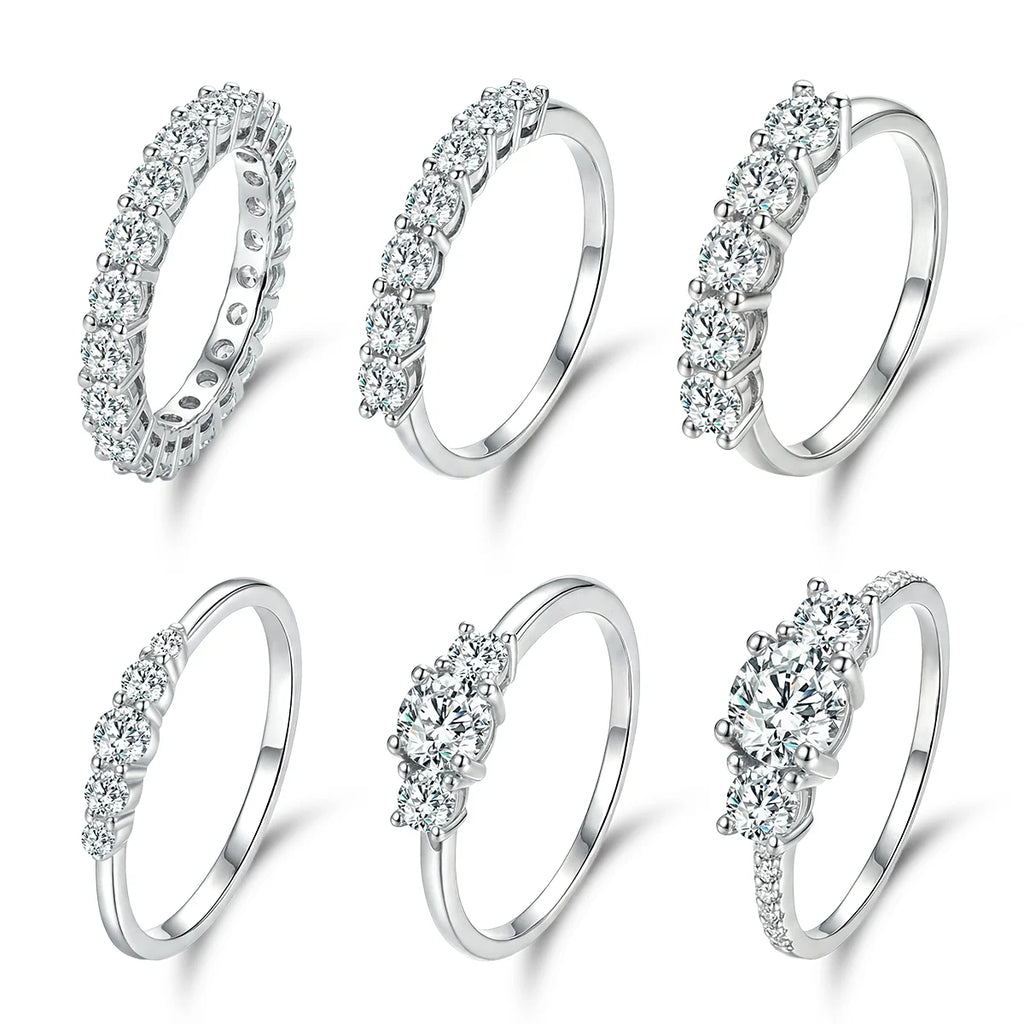 925 Sterling Silver Gorgeous Shiny Round Zircon Ring