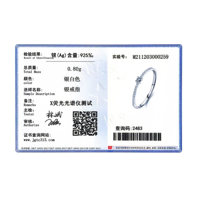925 Sterling Silver Simple Square Clear CZ Charm