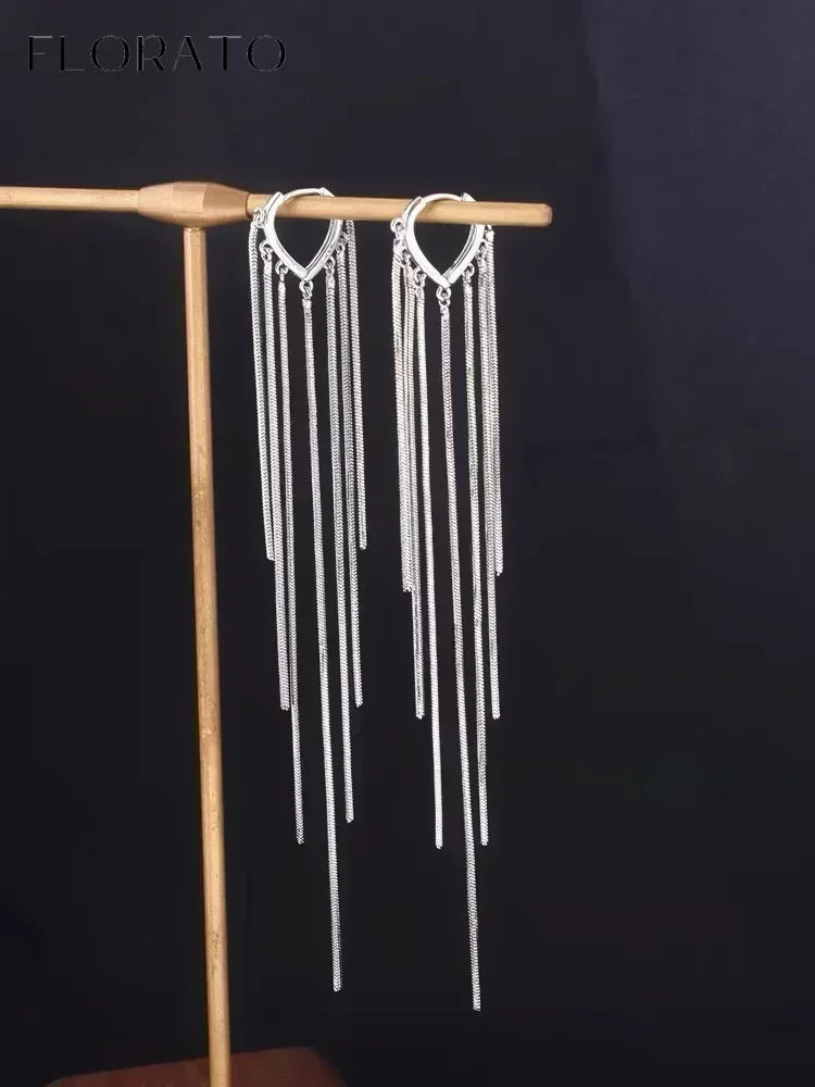 Earrings Chain Tassel Pendant Zircon