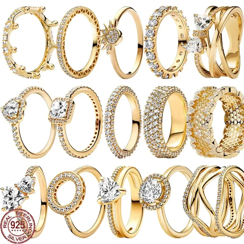 925 sterling silver exquisite gold series ring