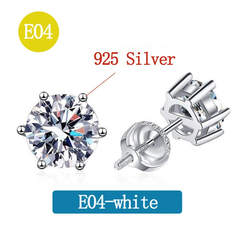 Various Styles Moissanite Earring for Women Original 925 Sterling Silver Jewelry Eye-catching Women's Moissanite Diamond Earring