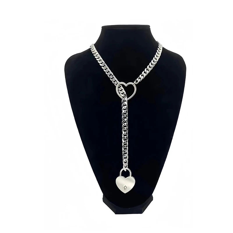 Heart O-ring Slip Chain For Women Y-Necklace