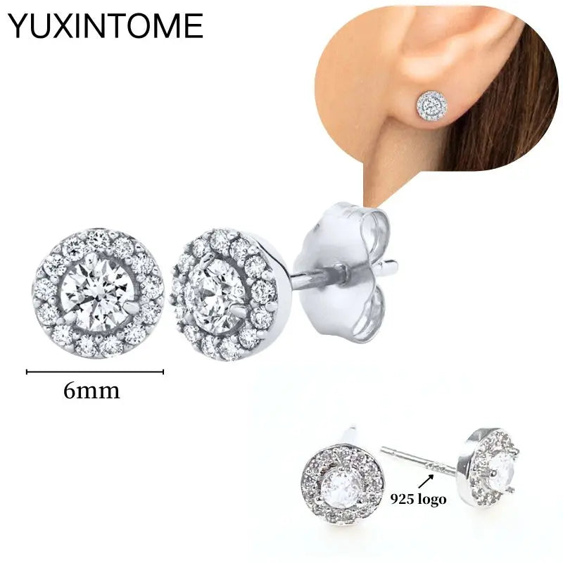 Sterling Silver White Crystal Earrings