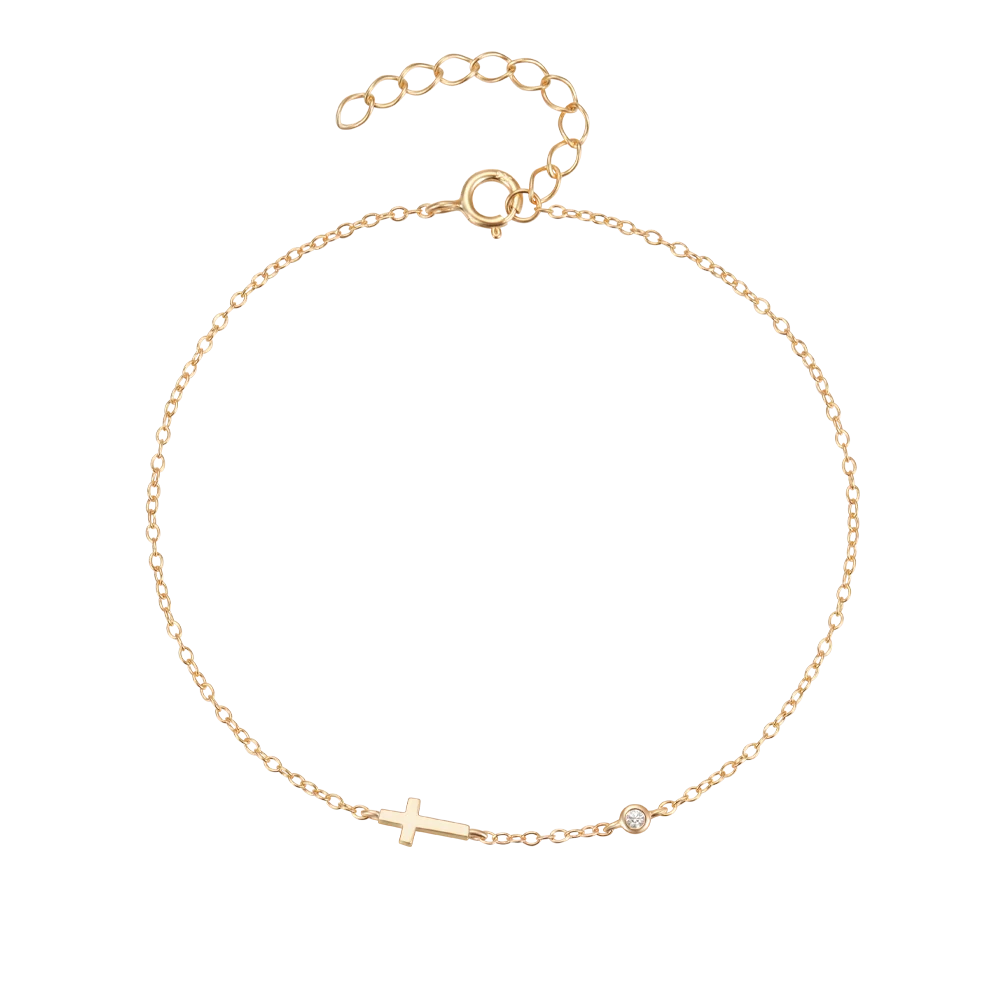 Sterling Silver INS Horse's Eye Zircon Charm Bracelet