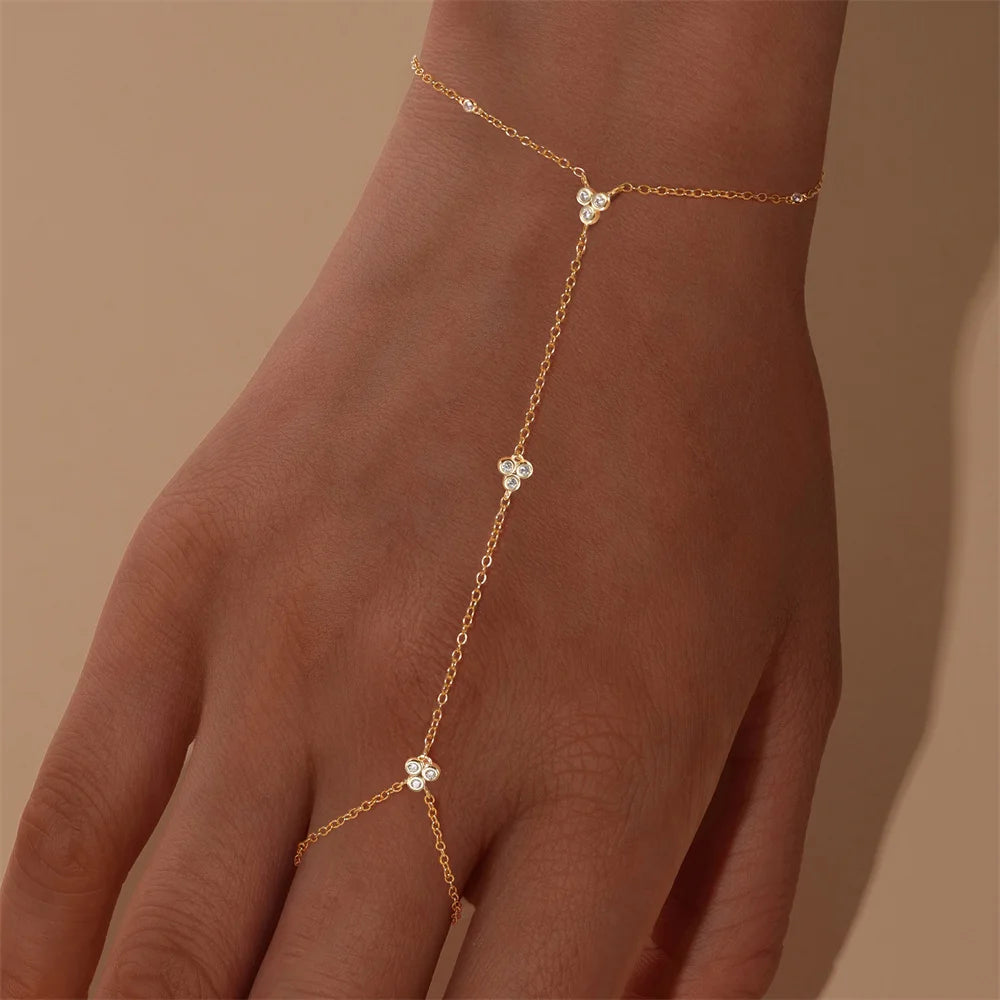 Sterling Silver INS Horse's Eye Zircon Charm Bracelet